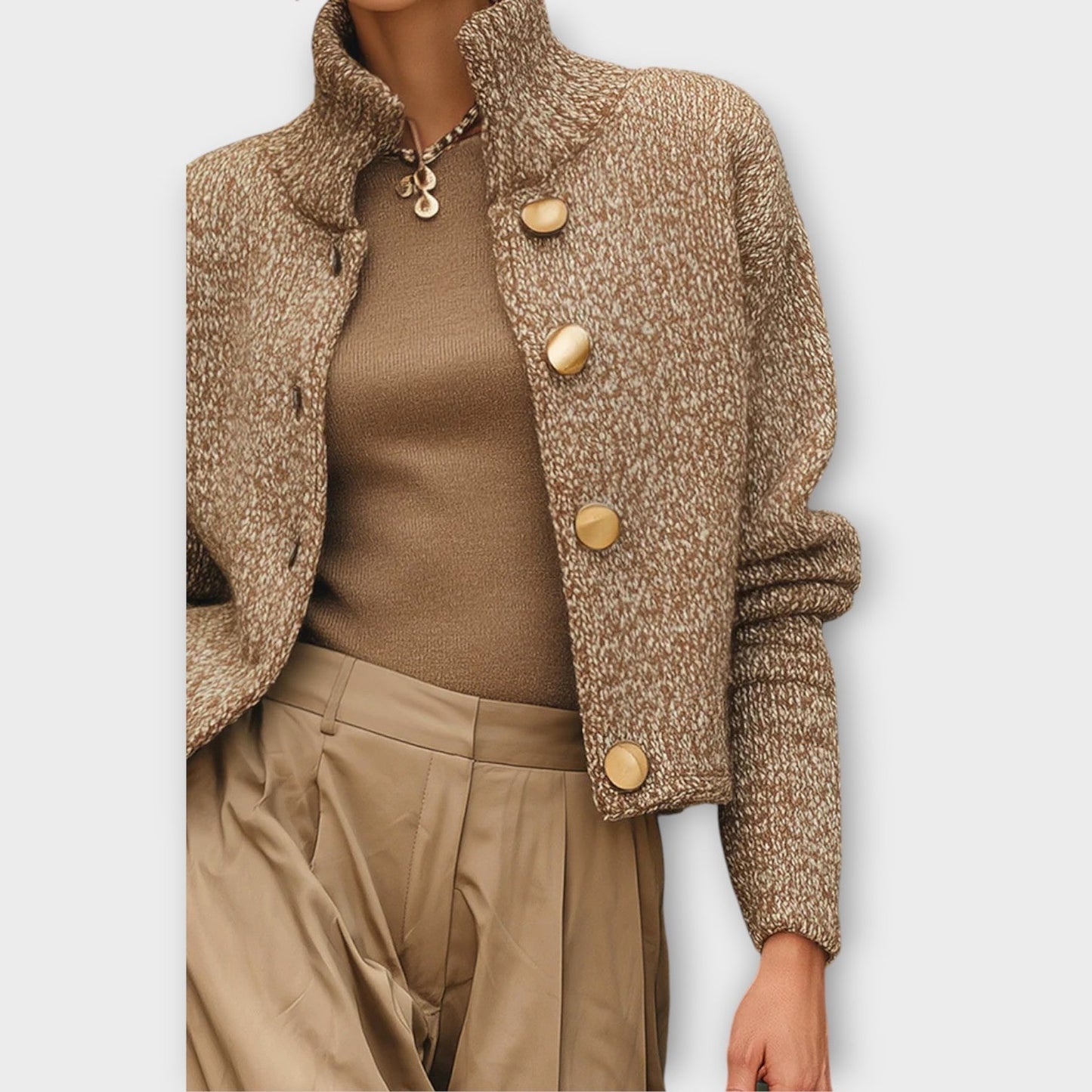 Chaqueta de Punto Texturizado con Botones Luxe