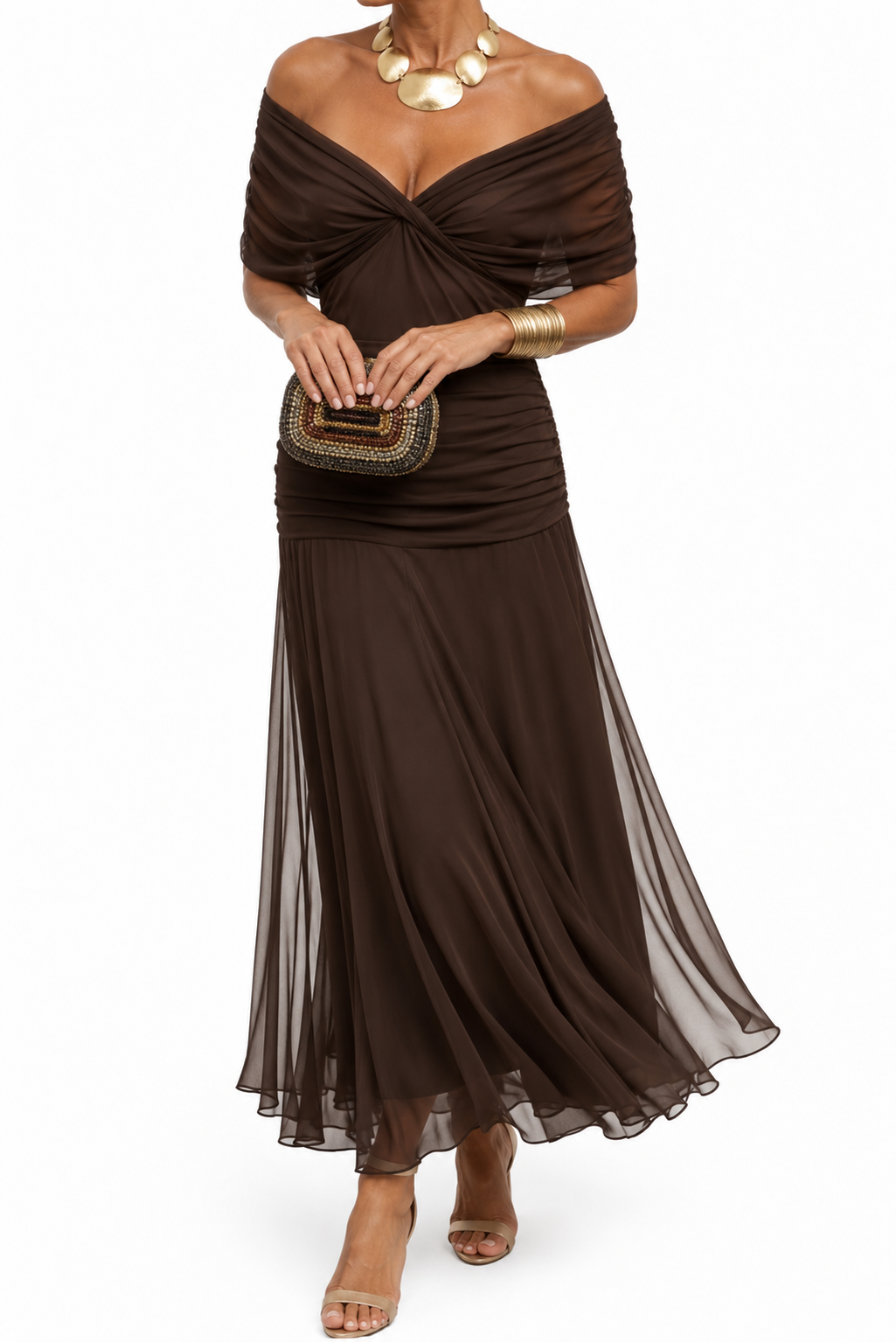 Manira | Vestido largo con hombros descubiertos