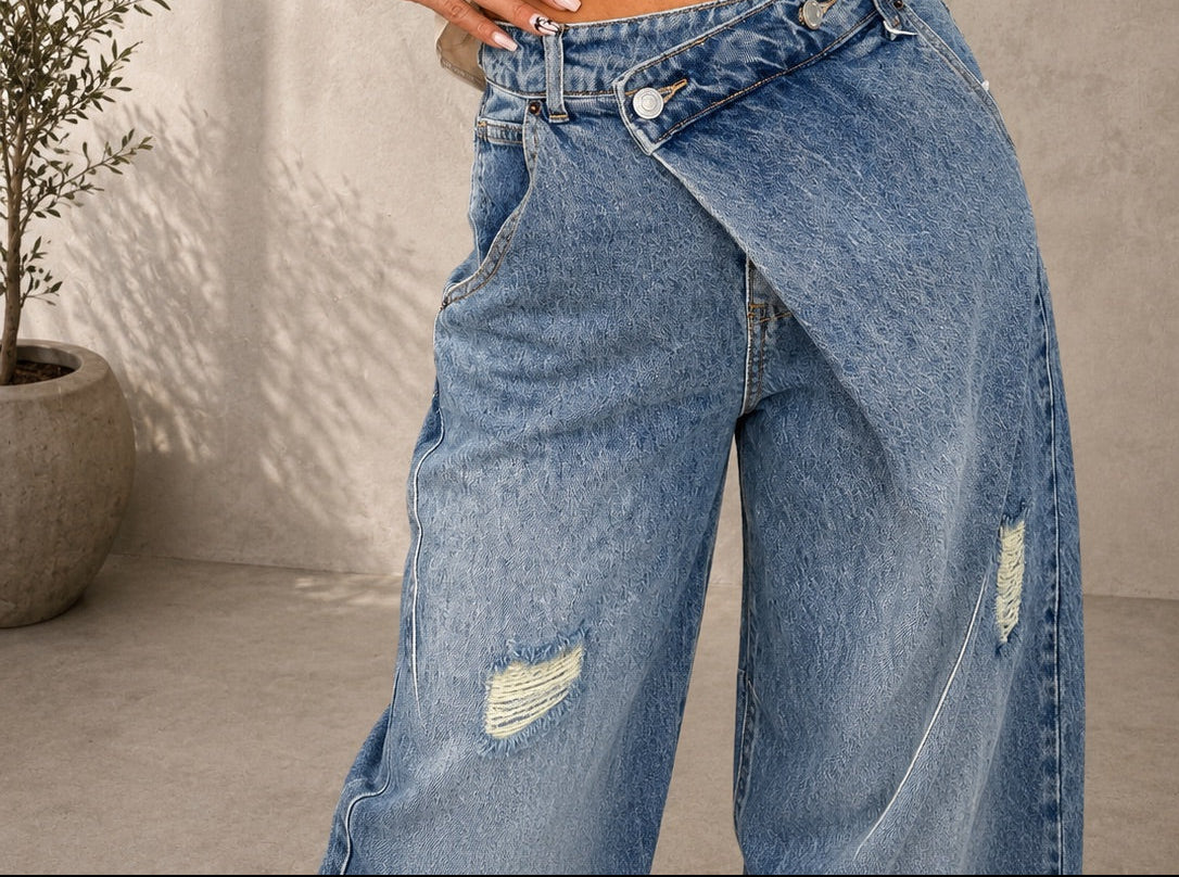 Jeans de corte barril