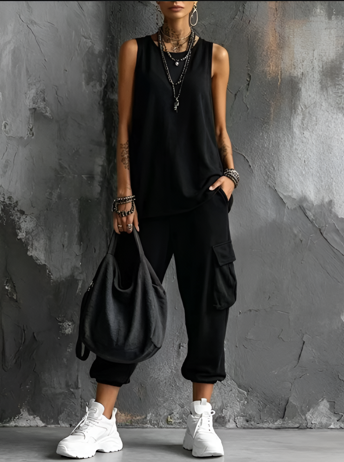 lina |Conjunto casual de tejido suave con bolsillos