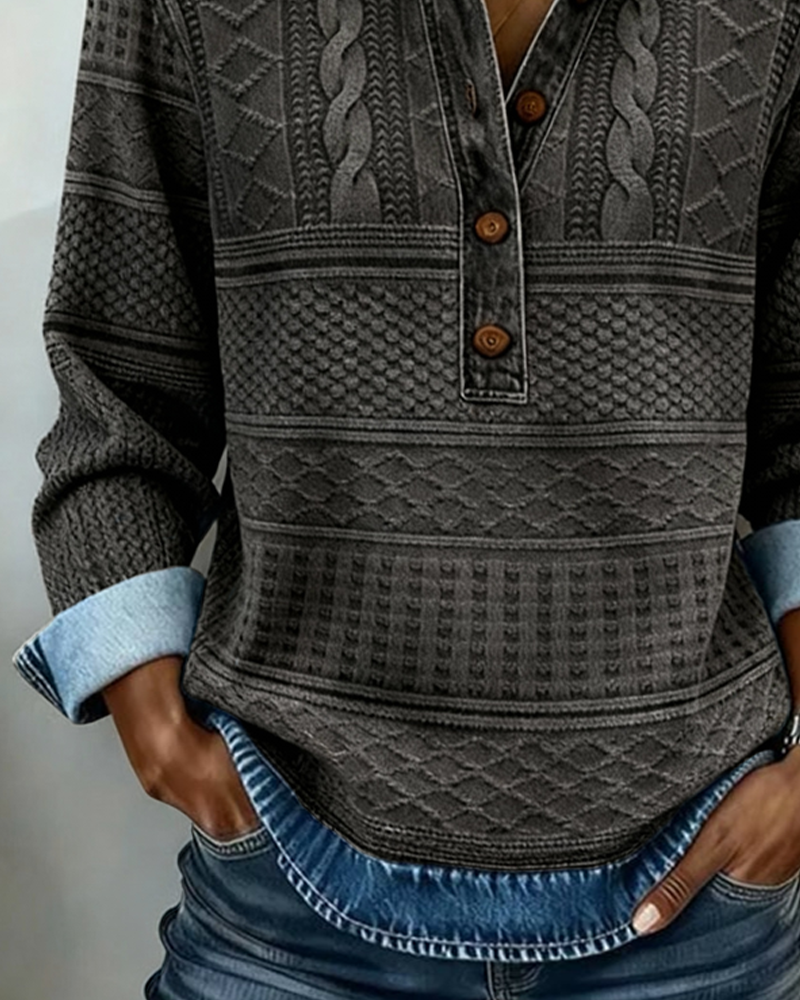 Dolores | Sudadera a la Moda con Cuello y Medio Botón
