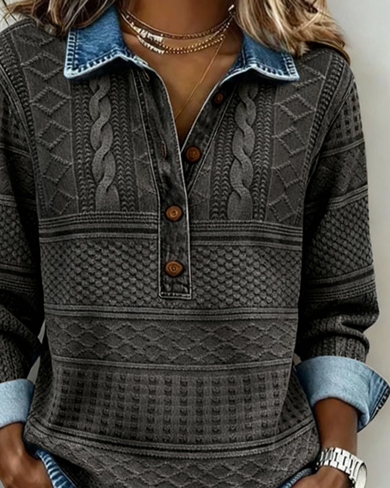 Dolores | Sudadera a la Moda con Cuello y Medio Botón
