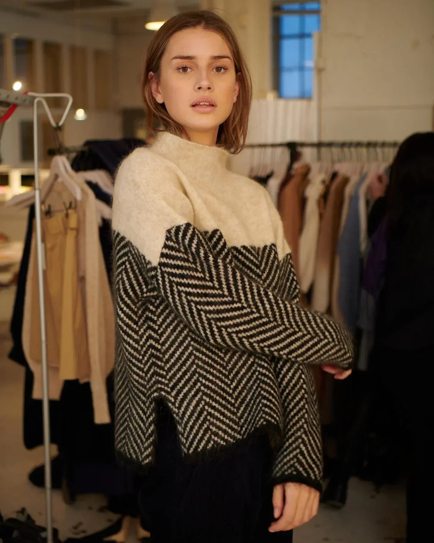 ADELIE | Jersey de cuello alto en punto fino