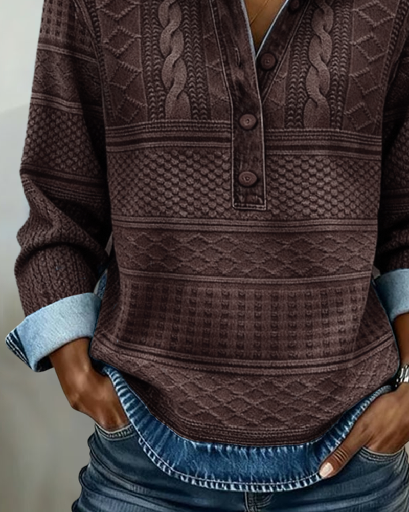 Dolores | Sudadera a la Moda con Cuello y Medio Botón