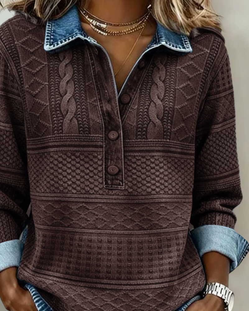 Dolores | Sudadera a la Moda con Cuello y Medio Botón