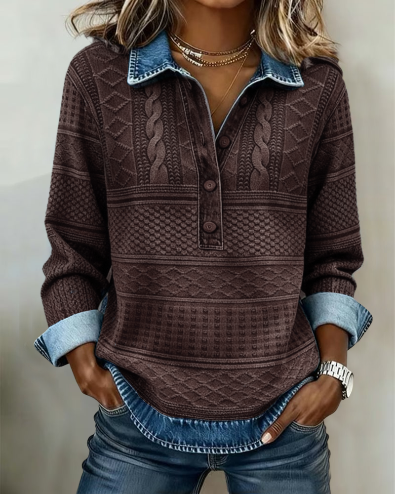 Dolores | Sudadera a la Moda con Cuello y Medio Botón