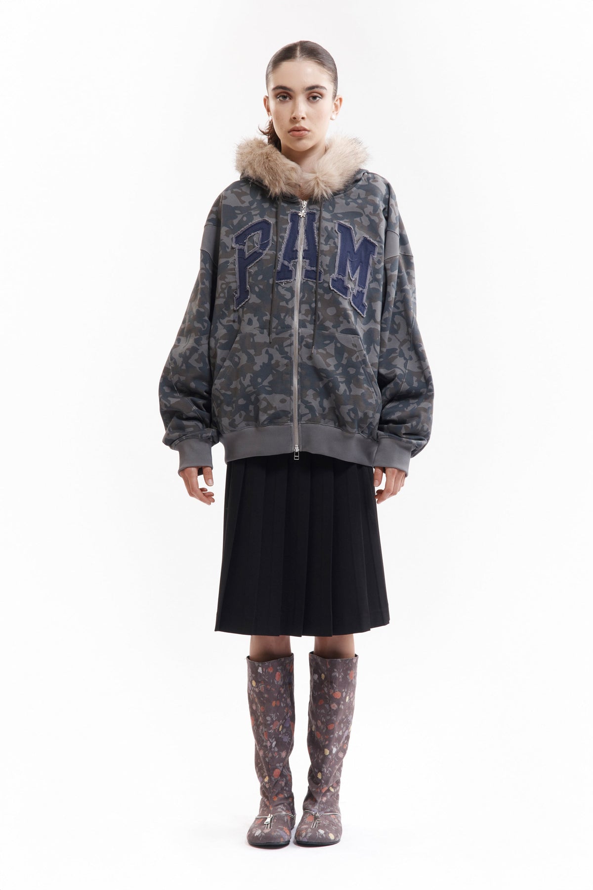 Sudadera ABC con Capucha, Pelo Sintético y Cremallera