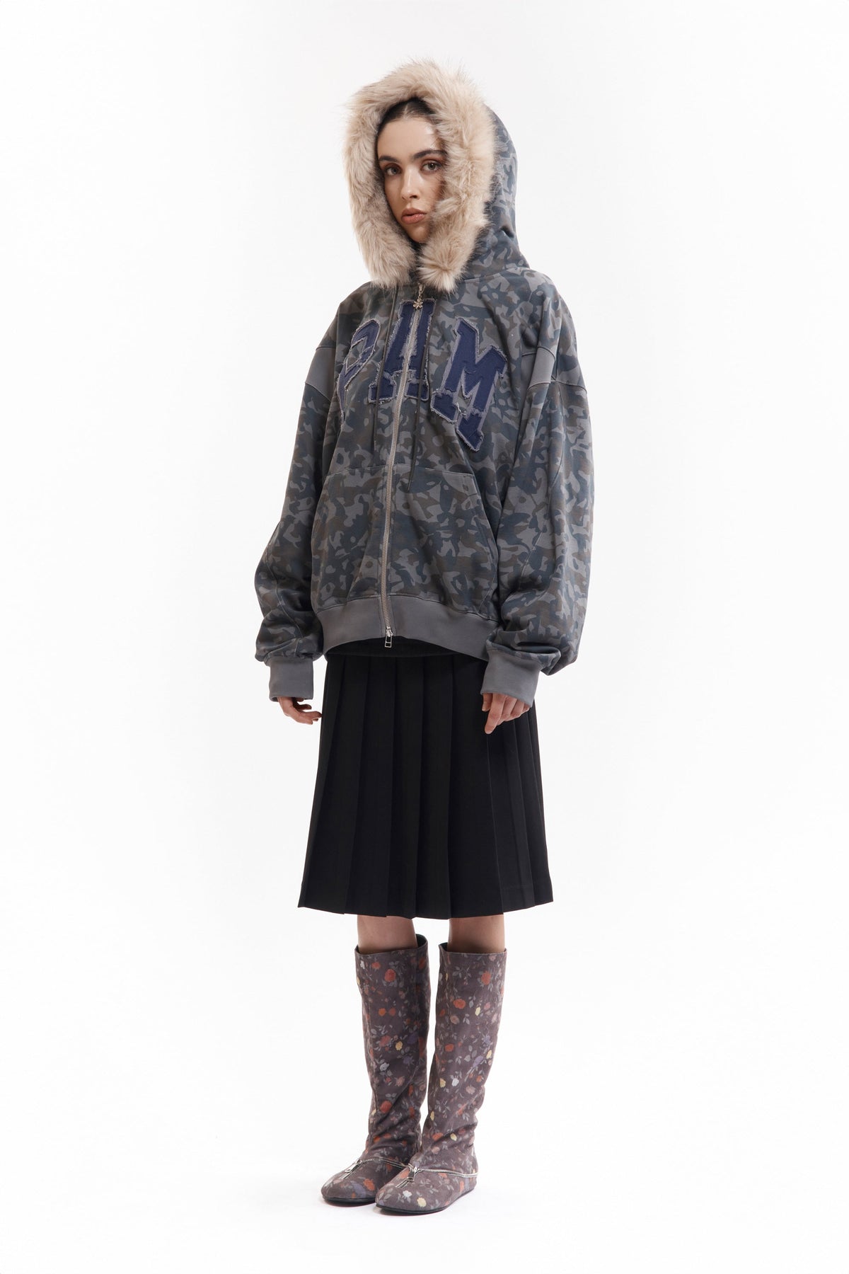 Sudadera ABC con Capucha, Pelo Sintético y Cremallera