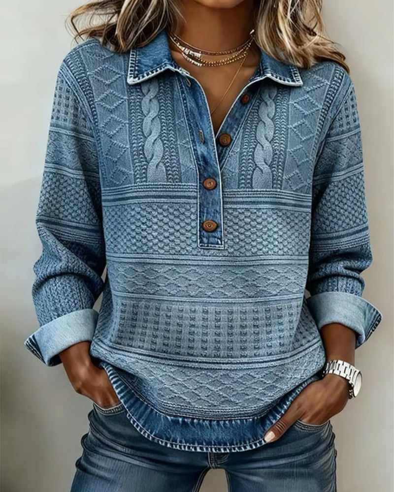 Dolores | Sudadera a la Moda con Cuello y Medio Botón