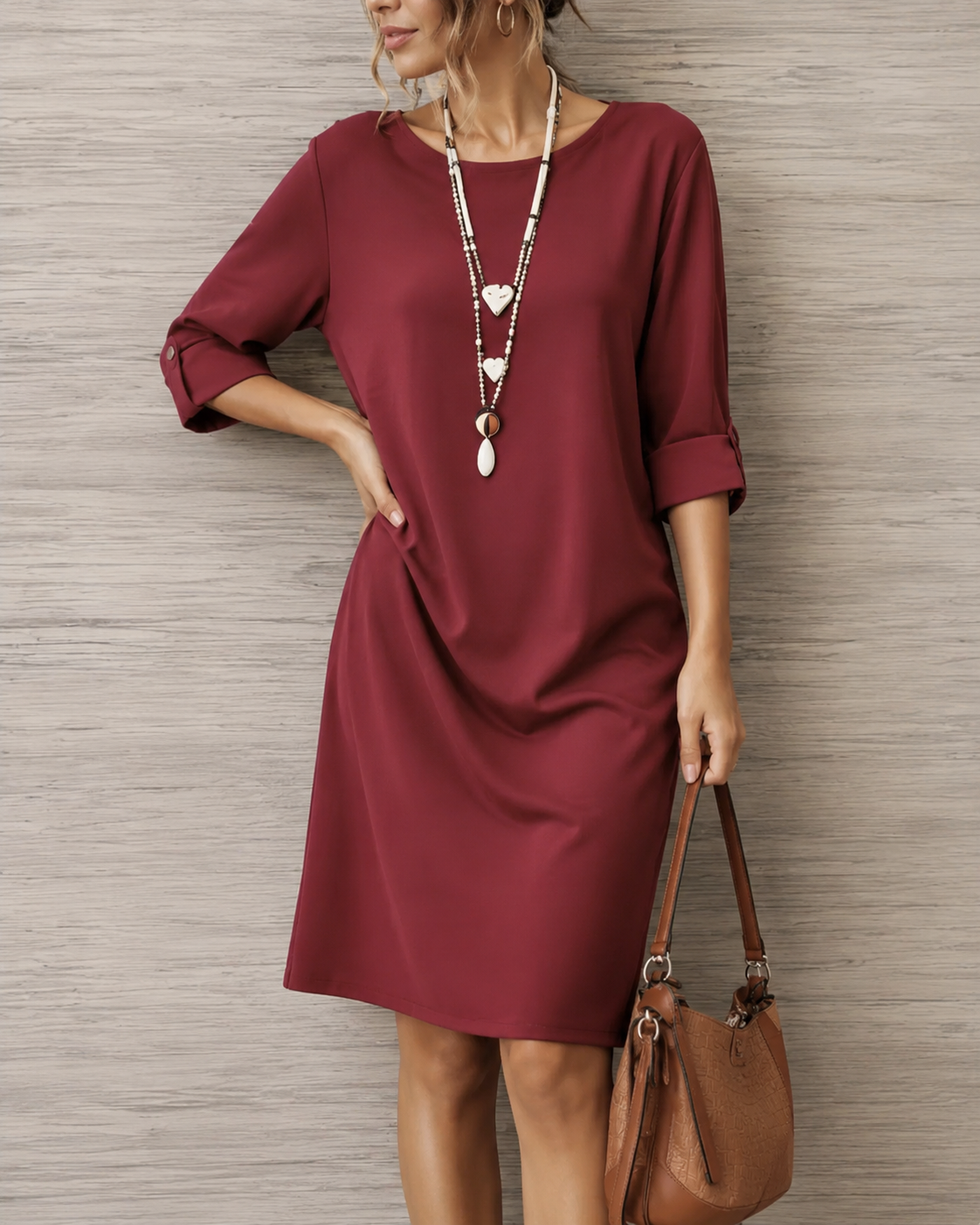 Elena | Vestido midi que disimula el abdomen