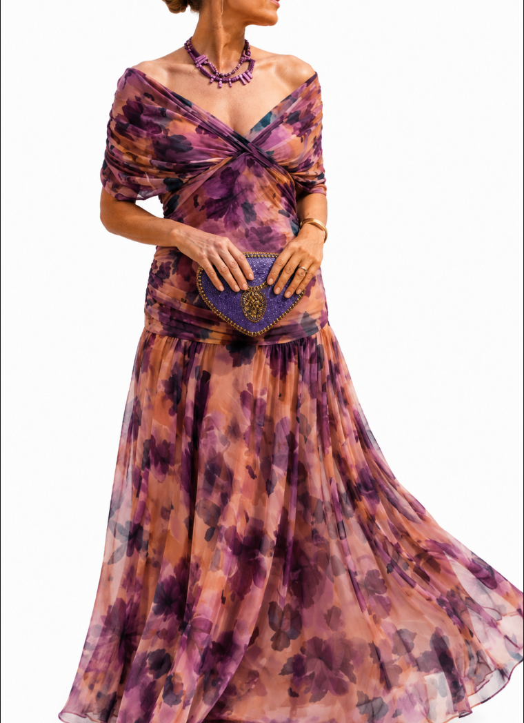Manira | Vestido largo con hombros descubiertos