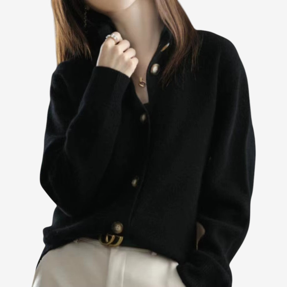 Cárdigan de mujer oversize acanalado de manga larga