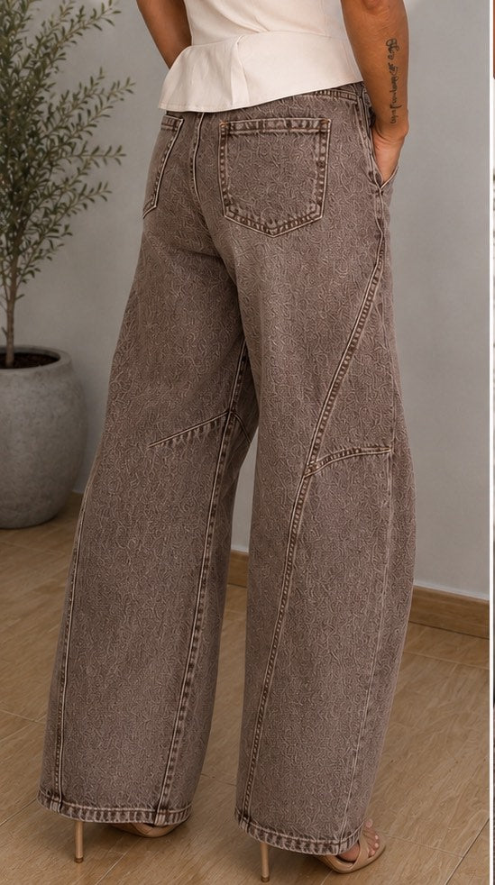 Jeans de corte barril