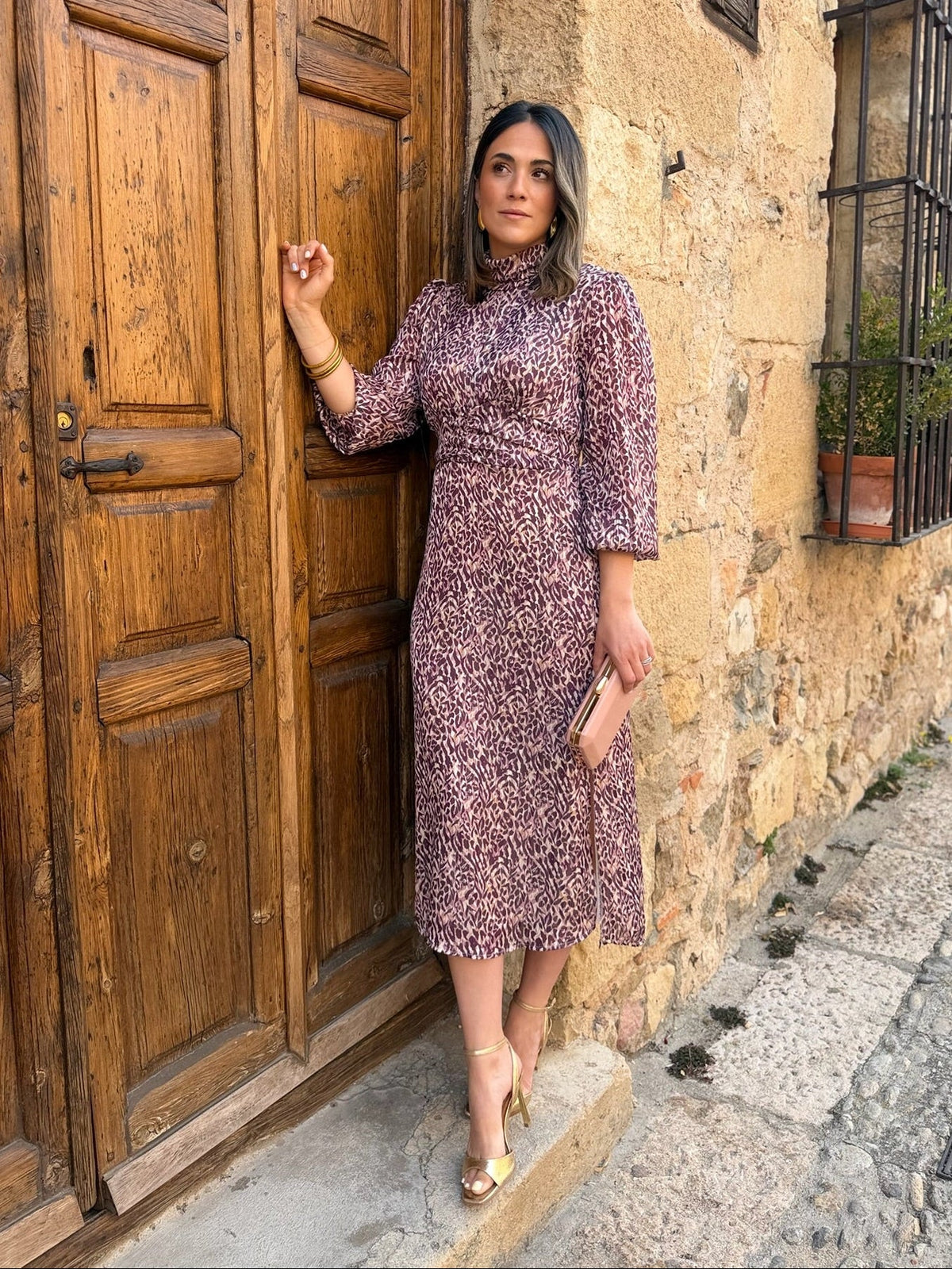 Alba | Vestido midi estampado - Buganvilla