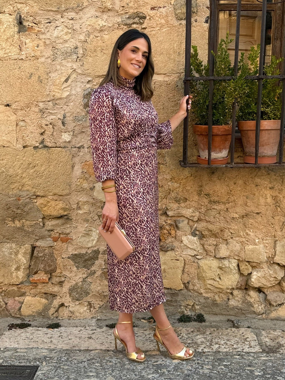 Alba | Vestido midi estampado - Buganvilla
