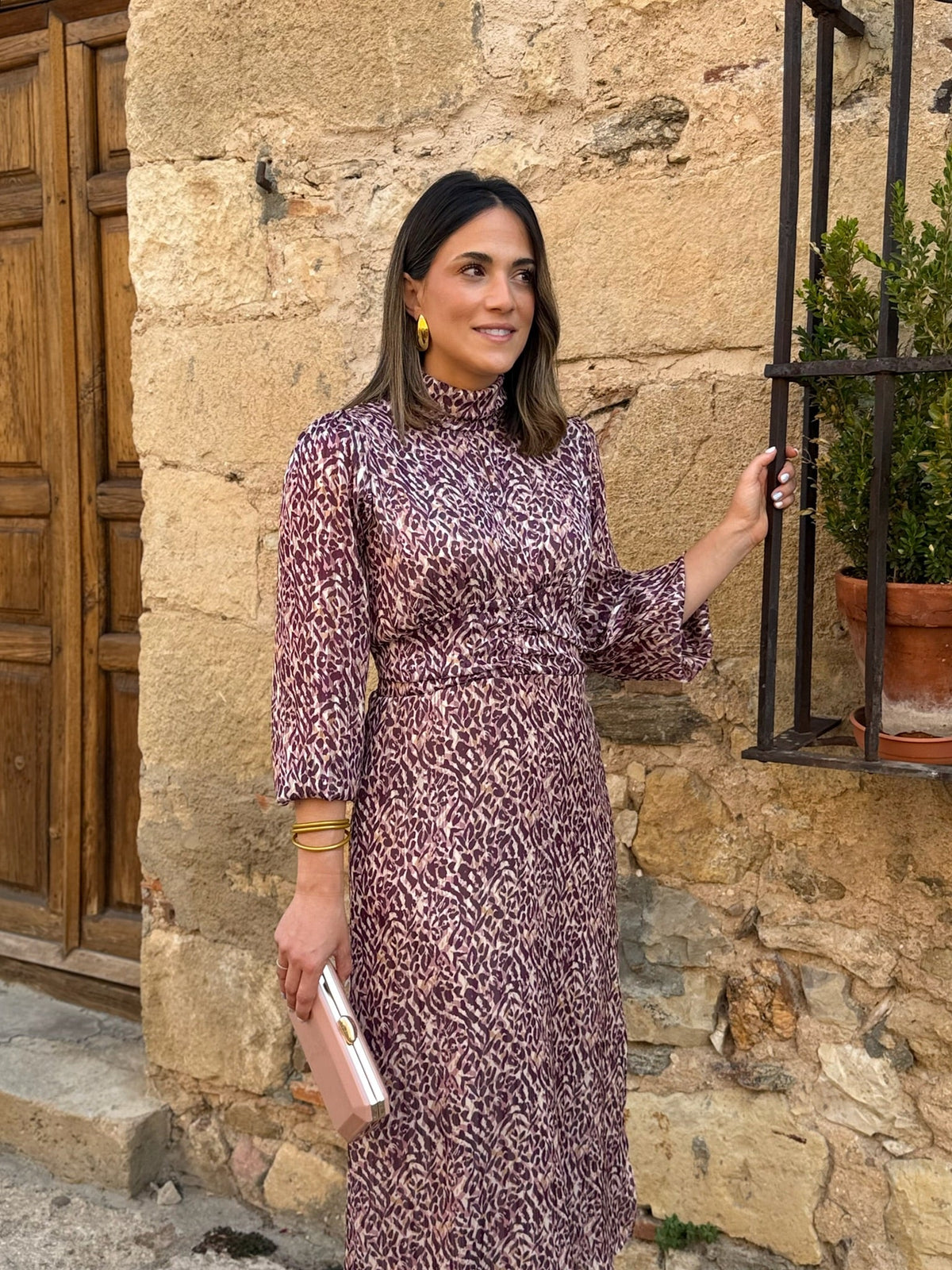 Alba | Vestido midi estampado - Buganvilla