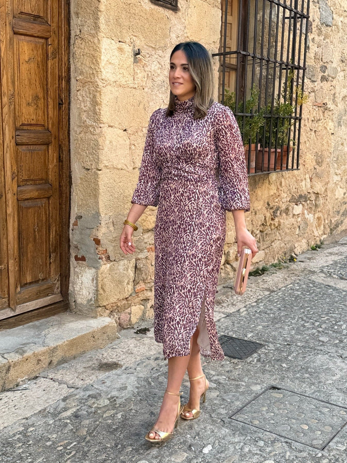 Alba | Vestido midi estampado - Buganvilla