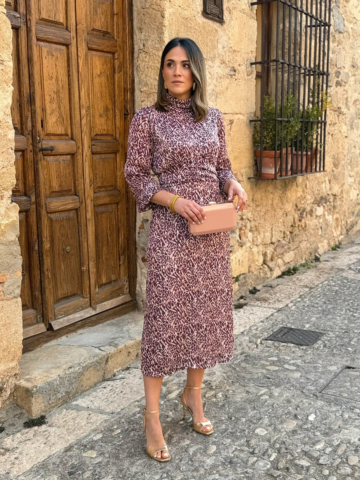 Alba | Vestido midi estampado - Buganvilla