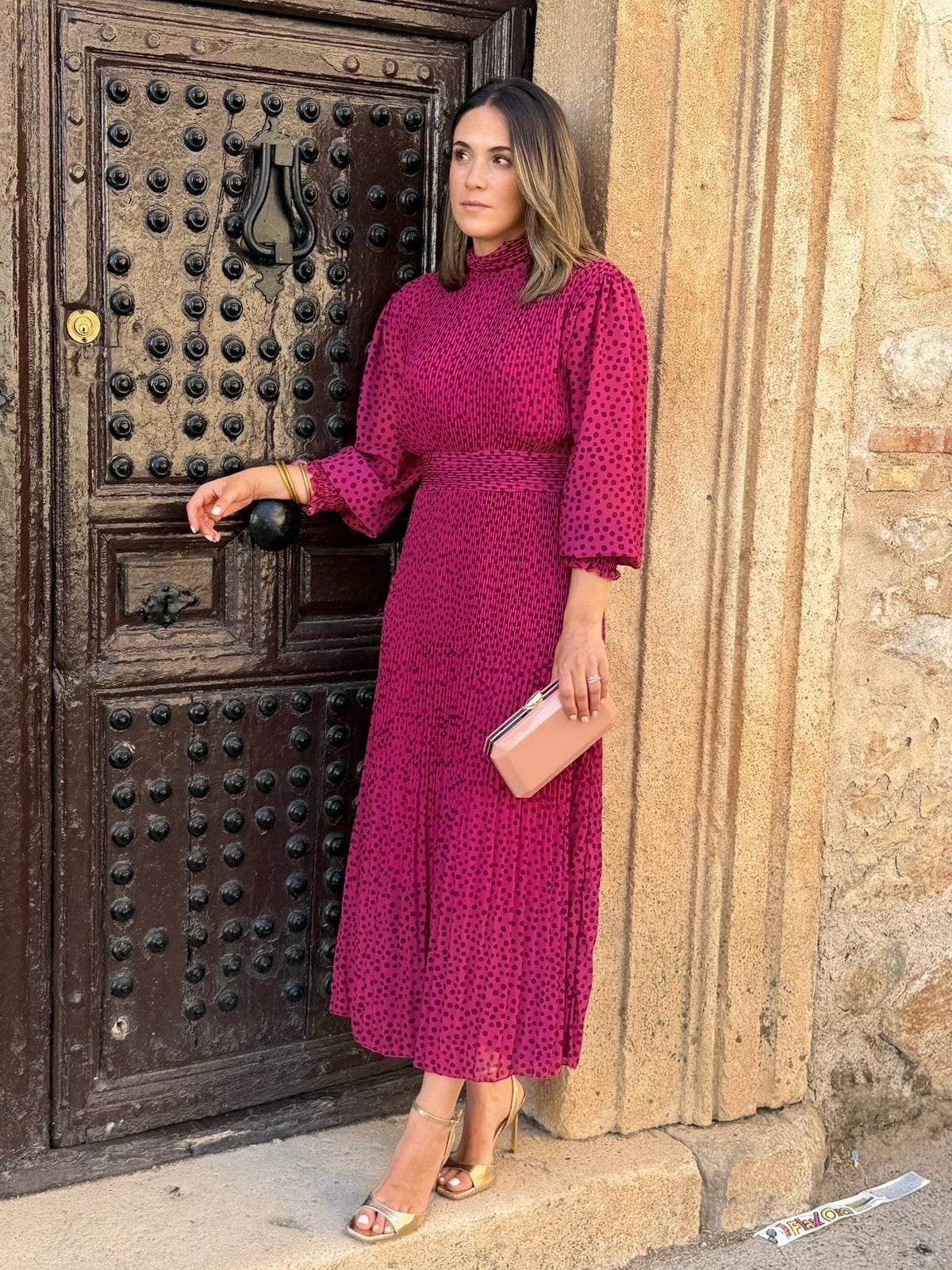 Pilar | Vestido midi de lunares - Buganvilla