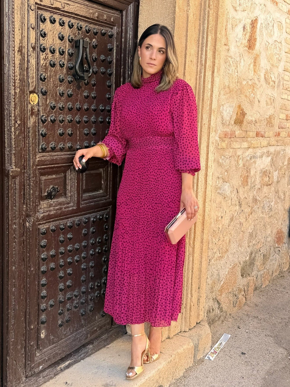 Pilar | Vestido midi de lunares - Buganvilla