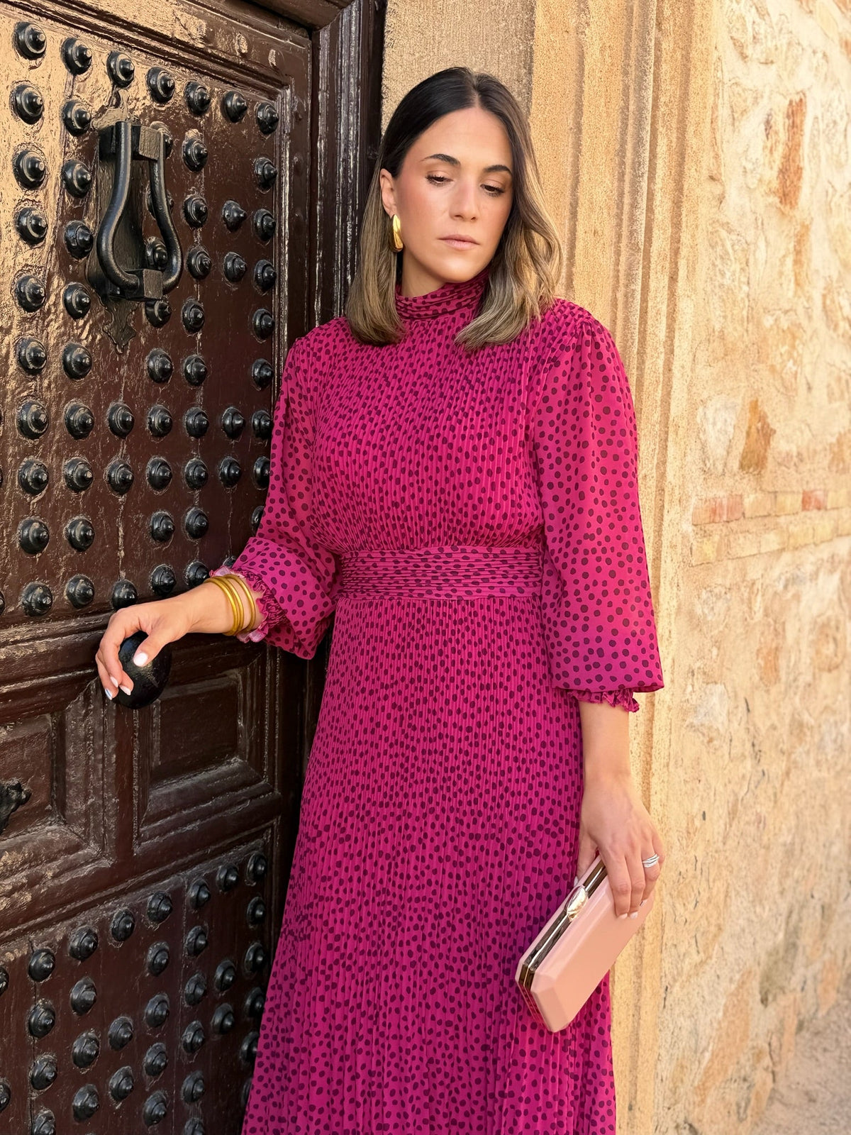 Pilar | Vestido midi de lunares - Buganvilla
