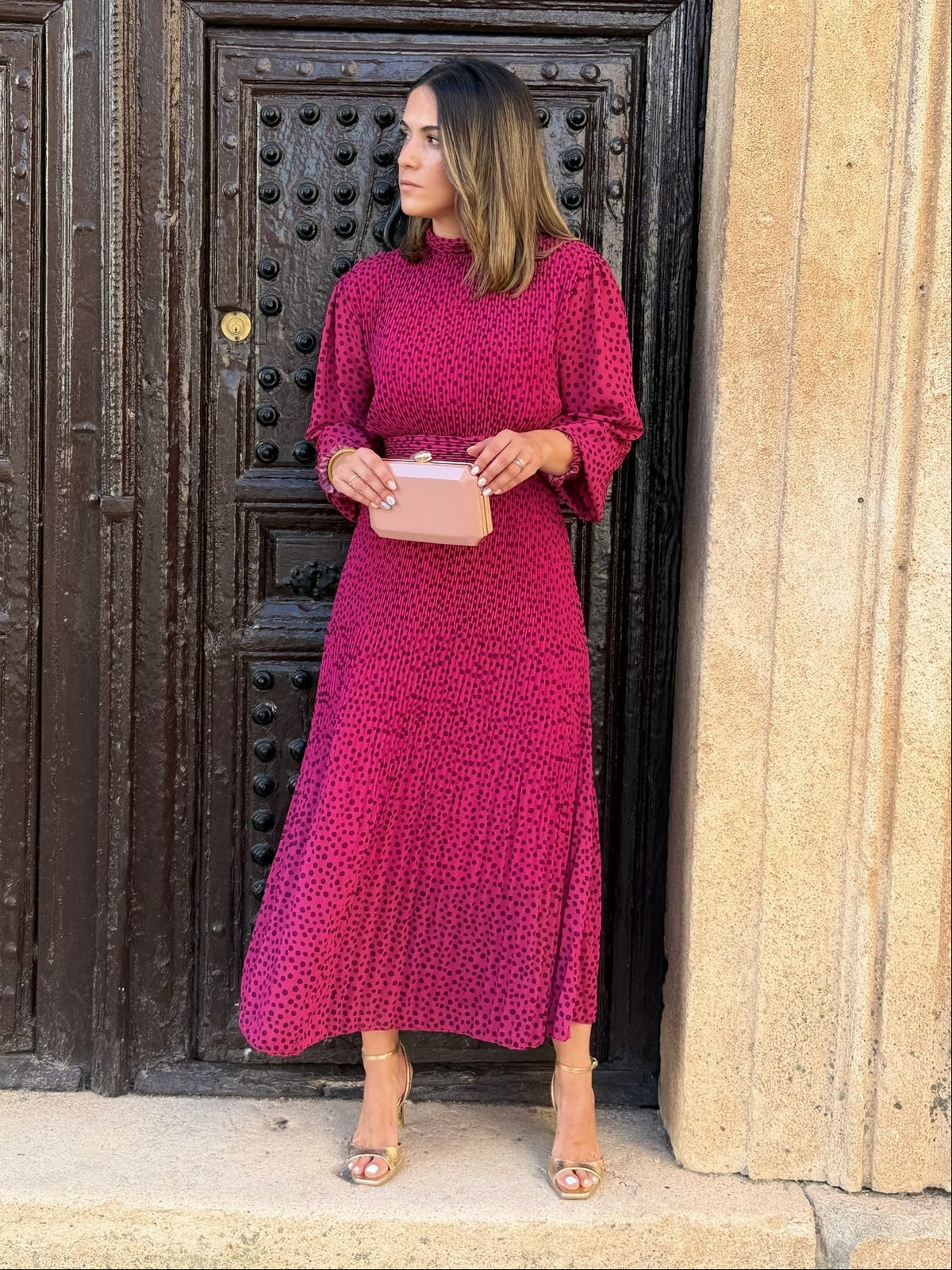 Pilar | Vestido midi de lunares - Buganvilla