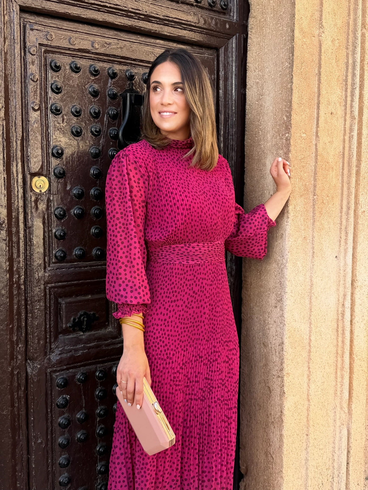 Pilar | Vestido midi de lunares - Buganvilla