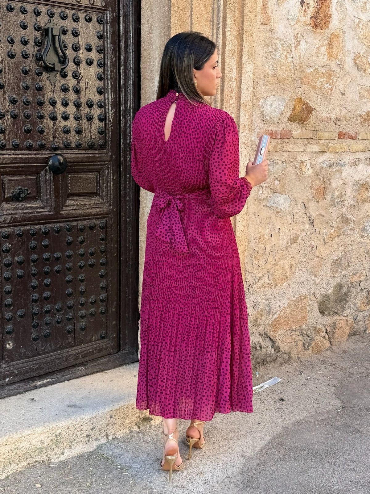 Pilar | Vestido midi de lunares - Buganvilla