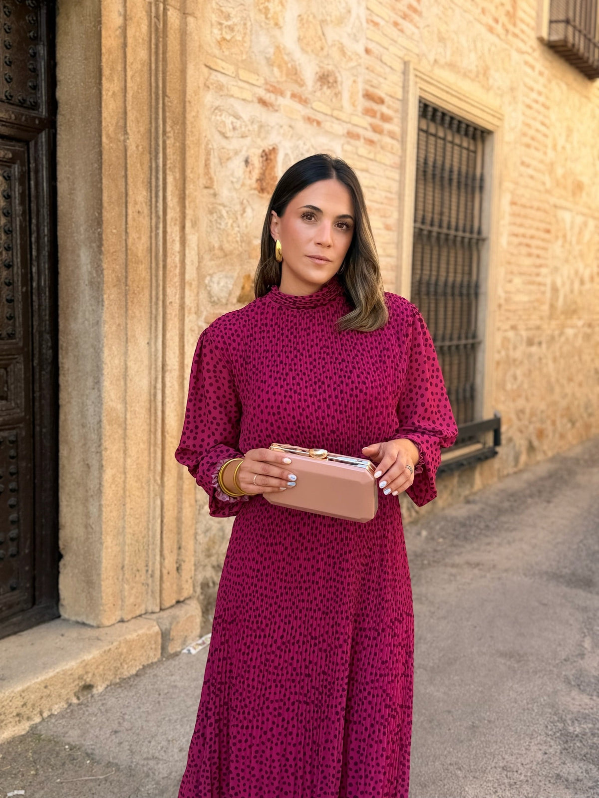 Pilar | Vestido midi de lunares - Buganvilla