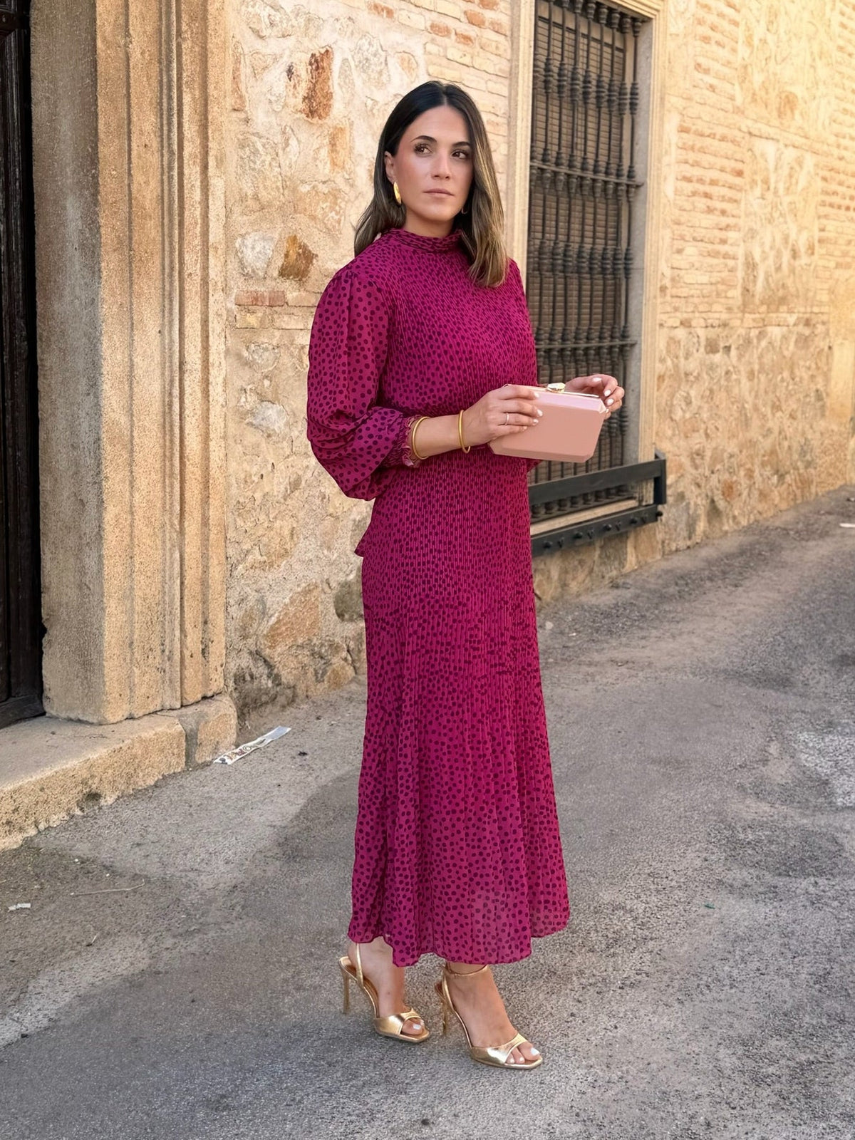 Pilar | Vestido midi de lunares - Buganvilla