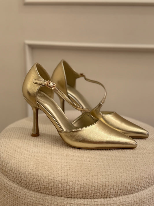 Esther | Zapato de salón de tacón fino - Dorado
