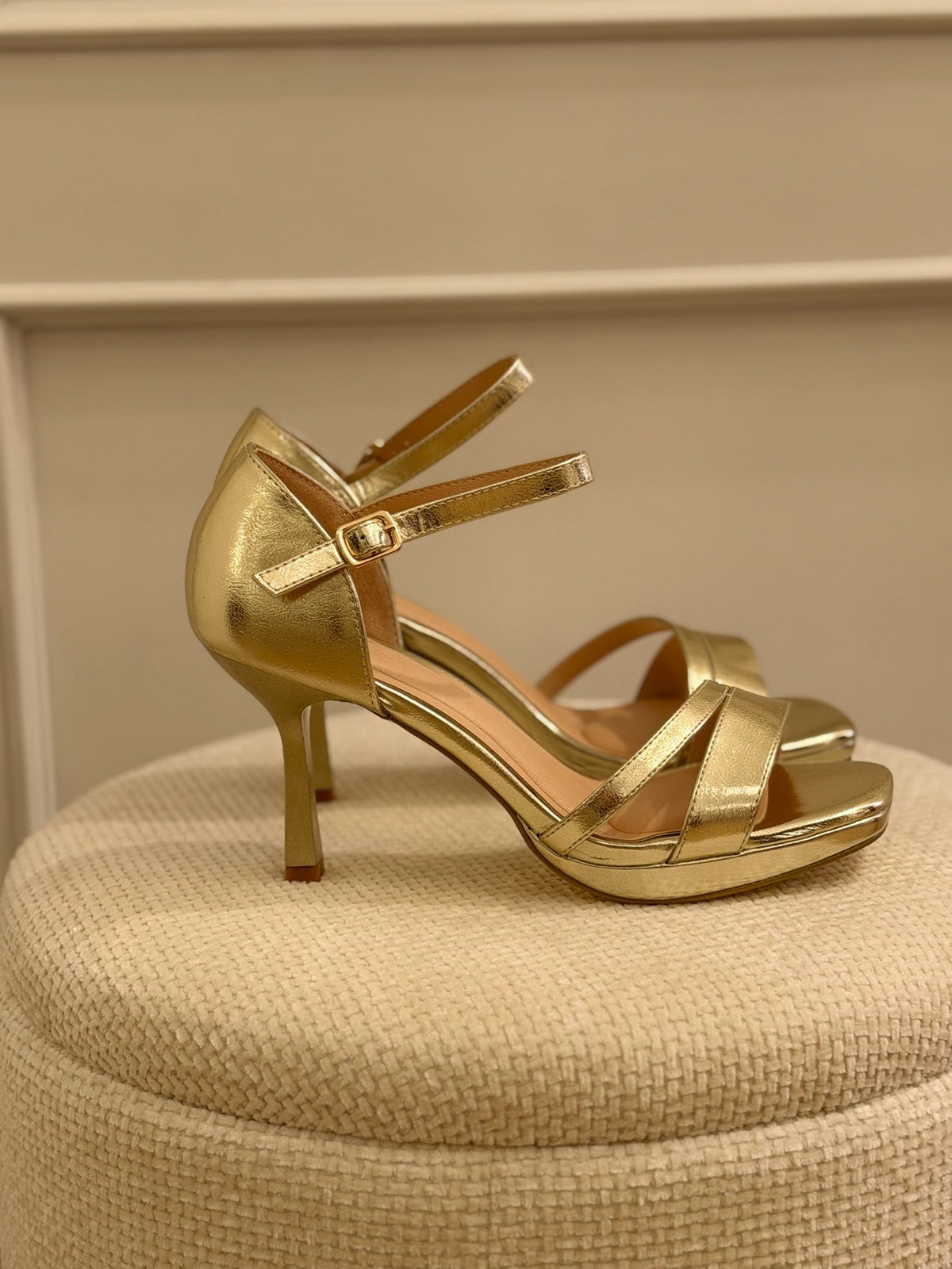 Lorena | Sandalia de tacón fino - Dorado