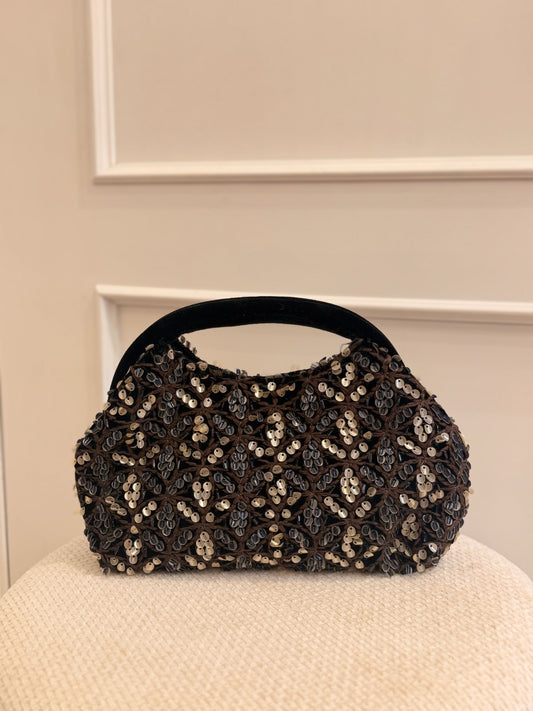 Verónica | Bolso de mano de lentejuelas - Negro y dorado