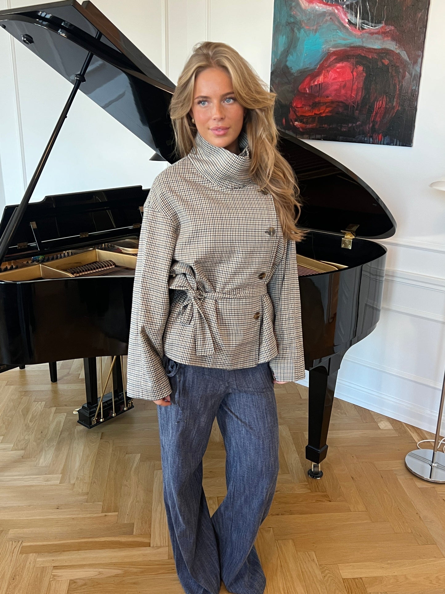 Chaqueta Alisha de cuello alto - a cuadros