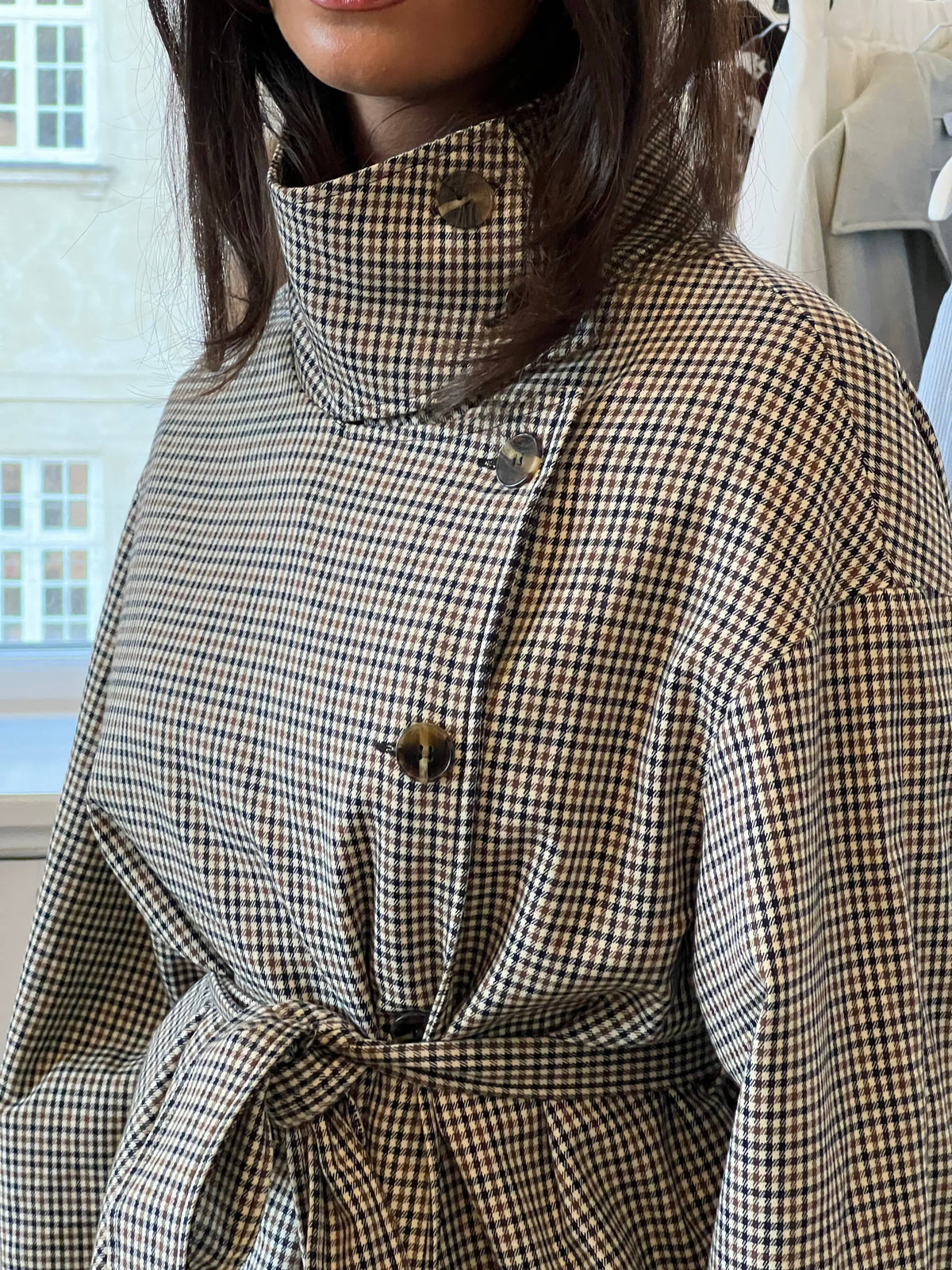 Chaqueta Alisha de cuello alto - a cuadros