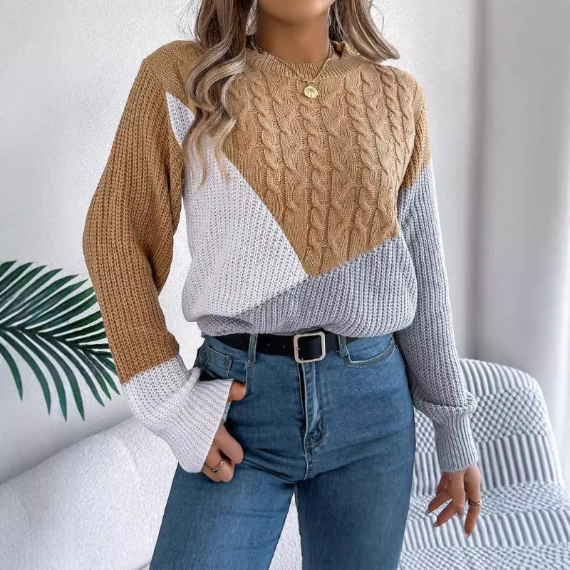 Jersey de mujer de manga larga con cuello redondo