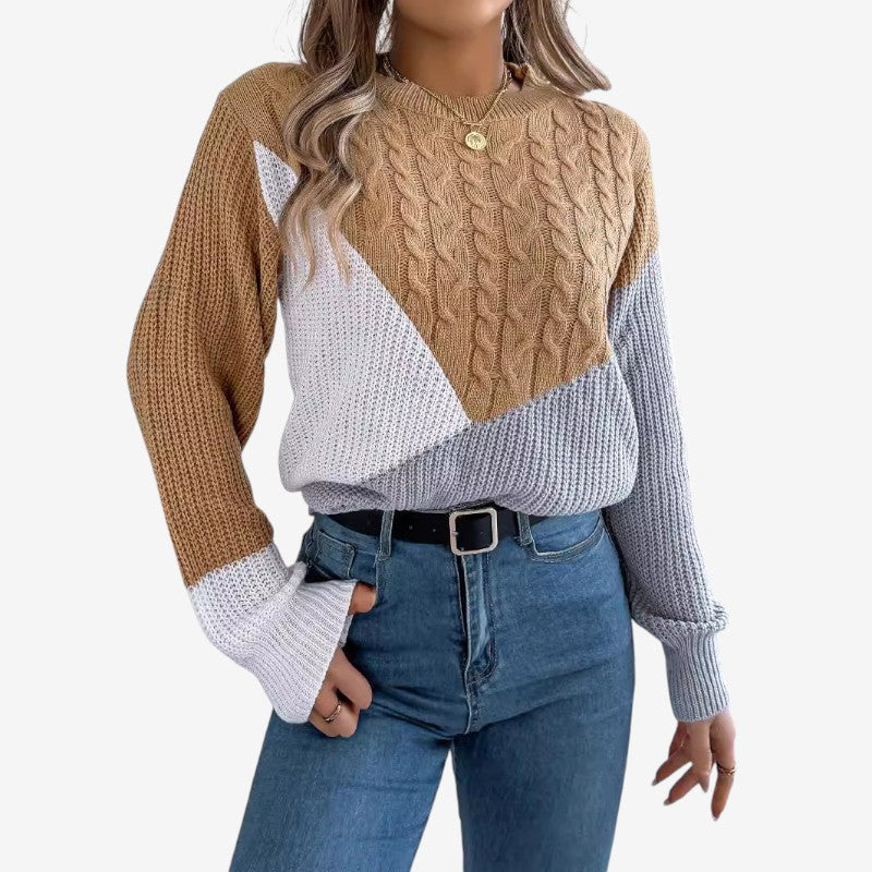 Jersey de mujer de manga larga con cuello redondo