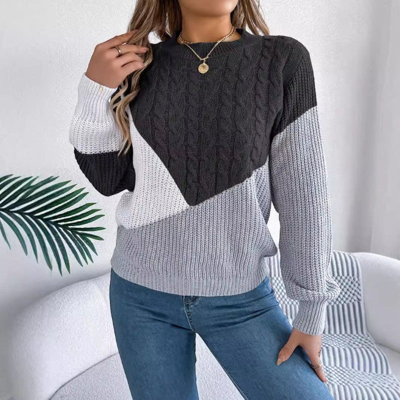 Jersey de mujer de manga larga con cuello redondo