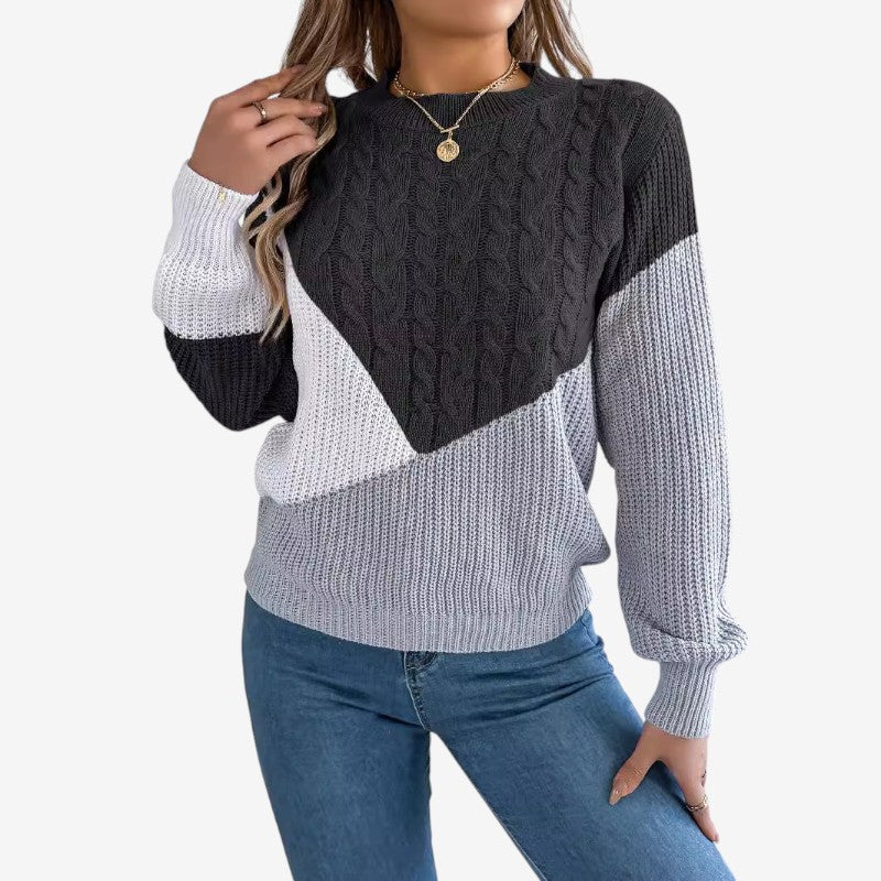 Jersey de mujer de manga larga con cuello redondo