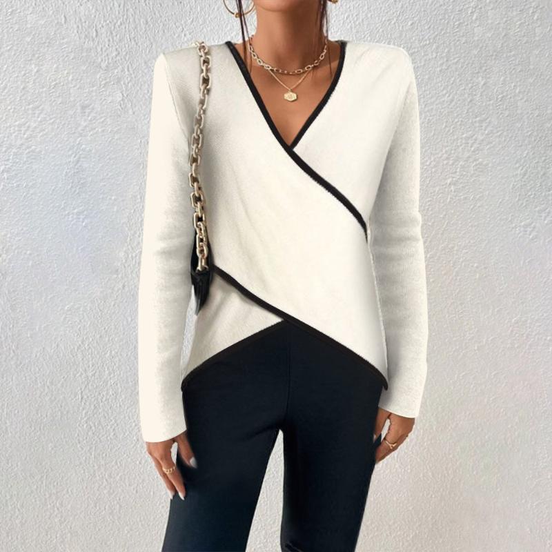 Jersey de mujer de manga larga con escote en V