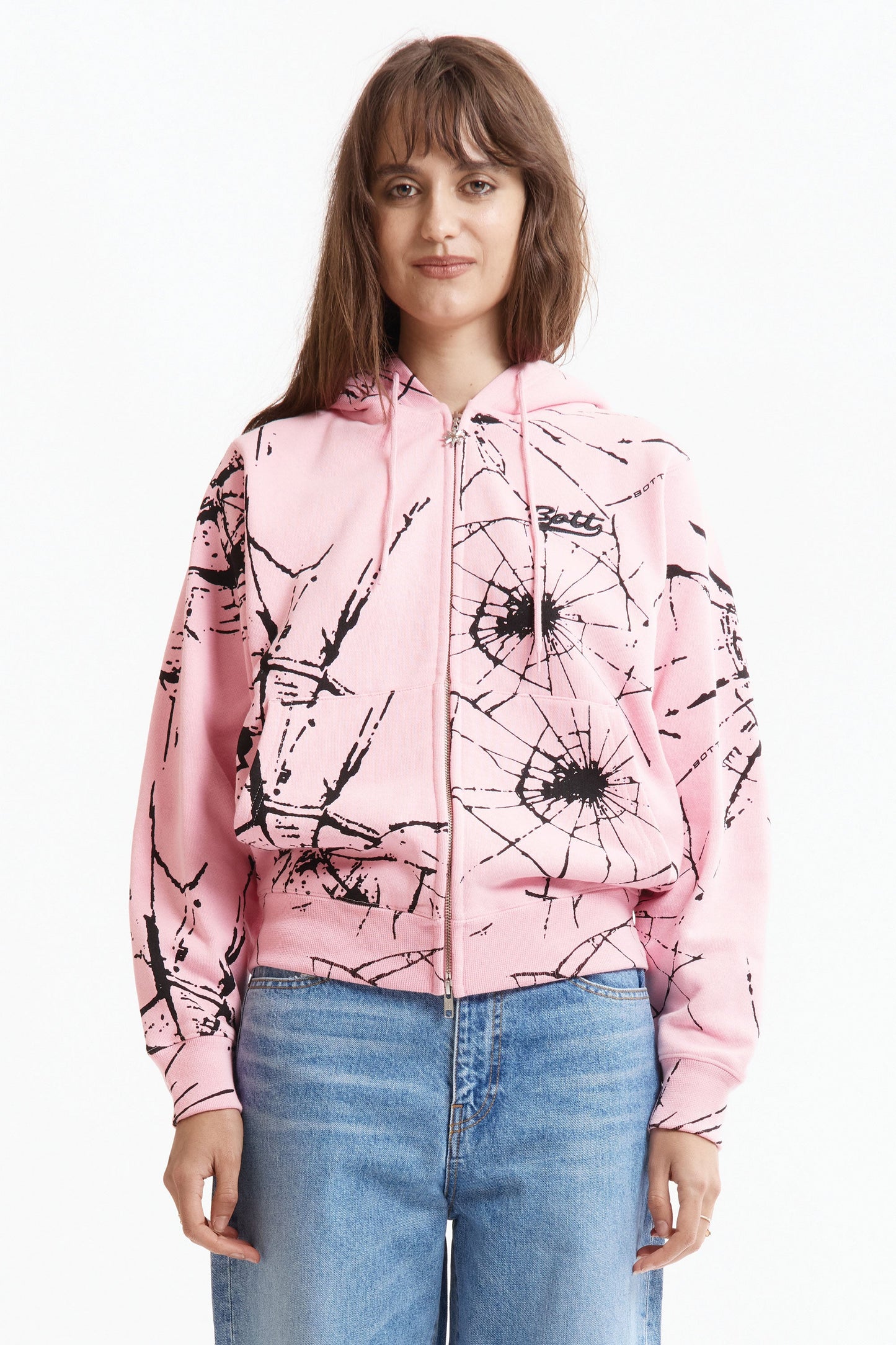 Sudadera Shattered con Capucha y Cremallera – Rosa