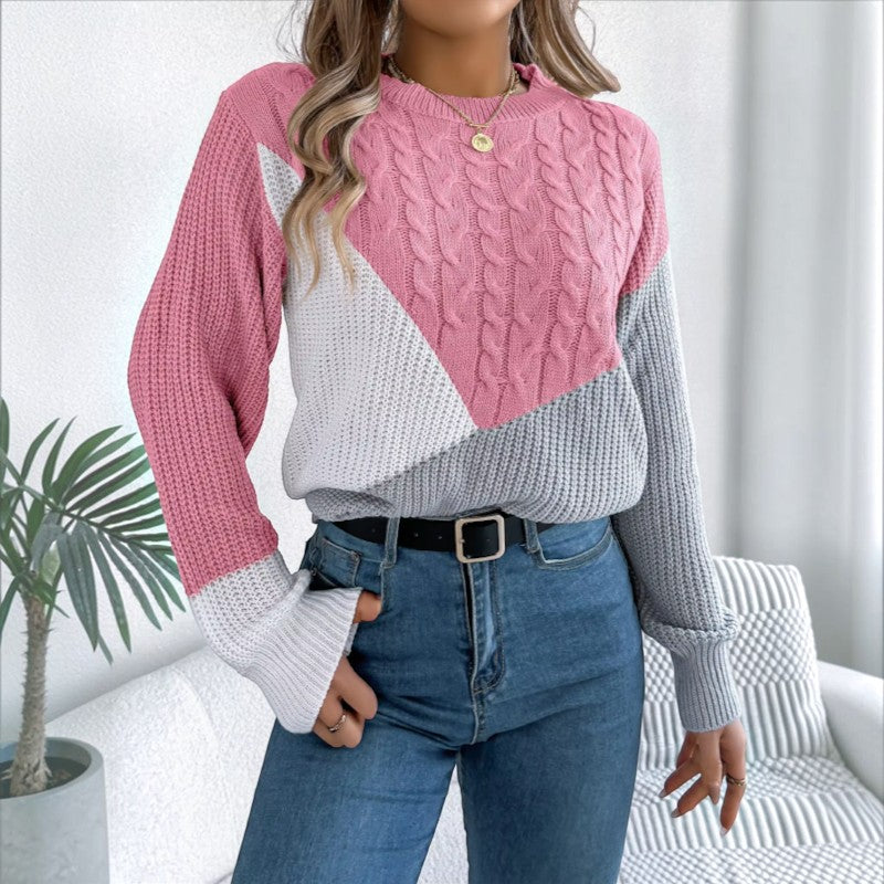 Jersey de mujer de manga larga con cuello redondo