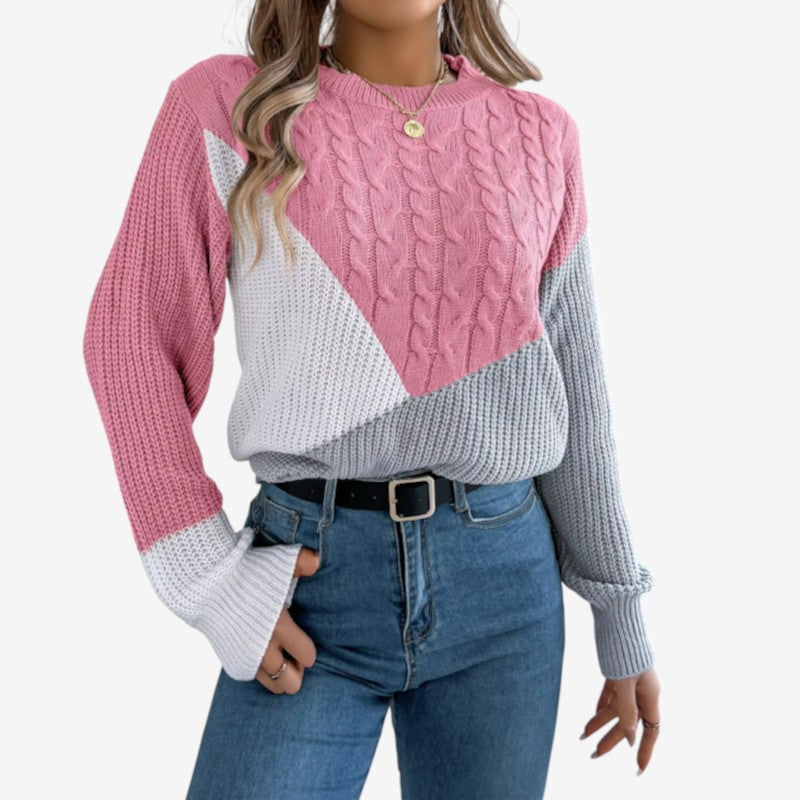 Jersey de mujer de manga larga con cuello redondo