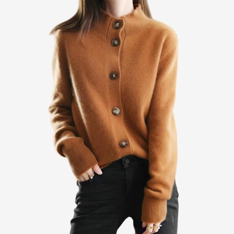 Cárdigan de mujer oversize acanalado de manga larga