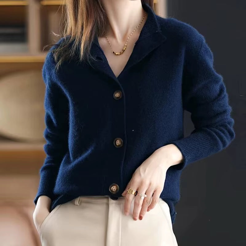 Cárdigan de mujer oversize acanalado de manga larga