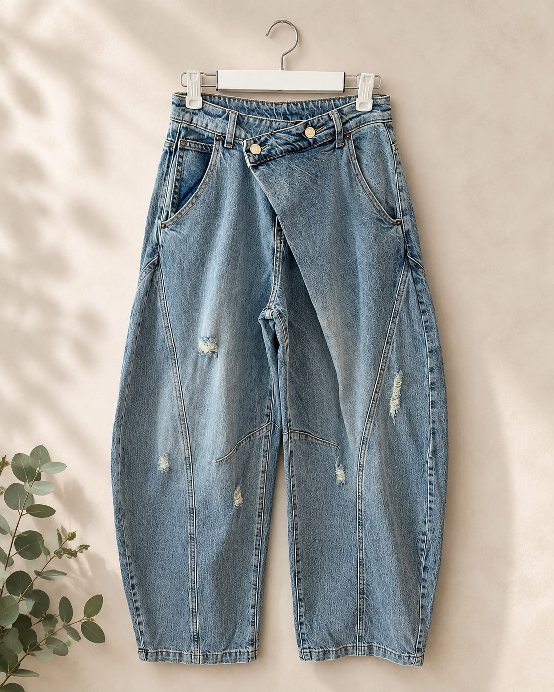 Jeans de corte barril