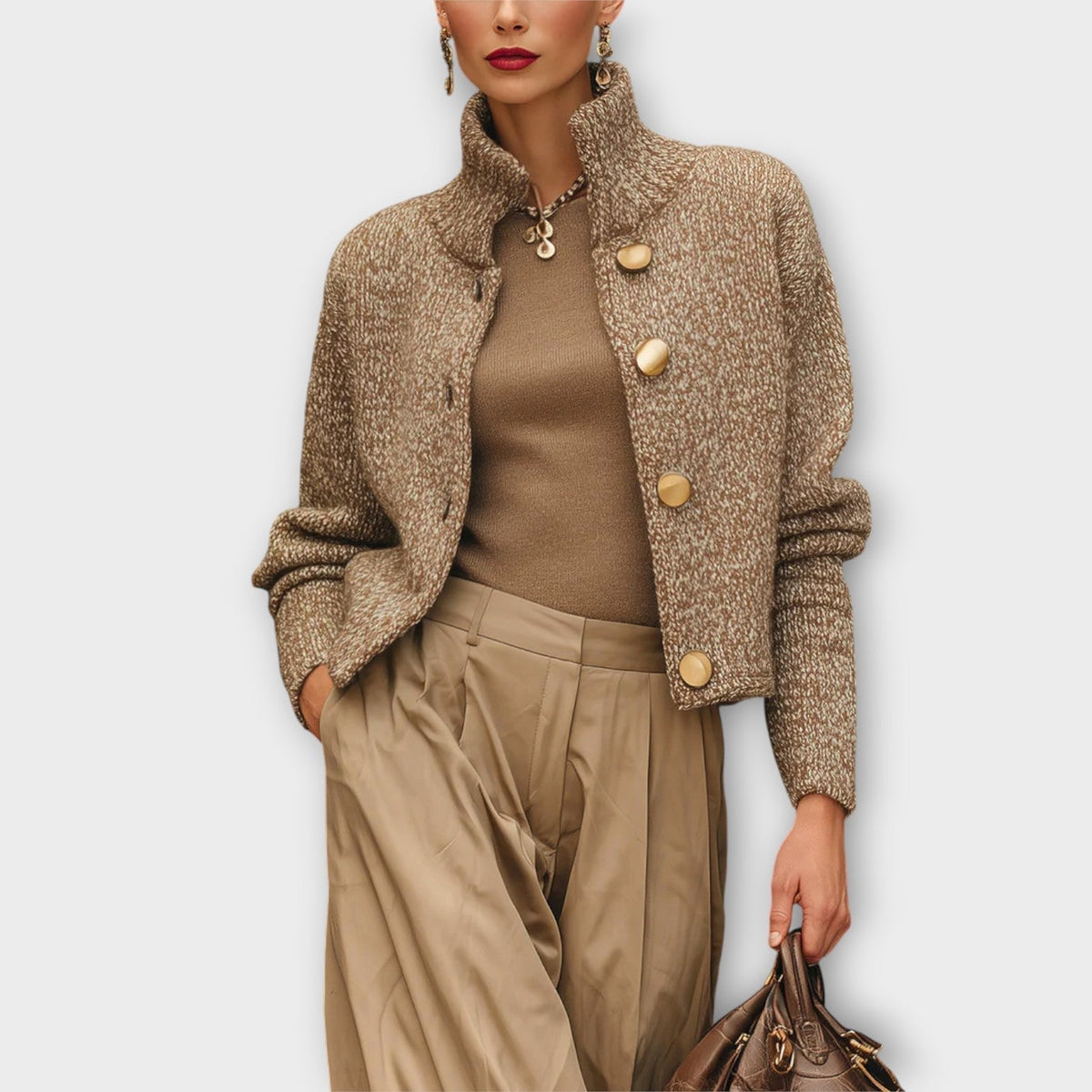 Chaqueta de Punto Texturizado con Botones Luxe