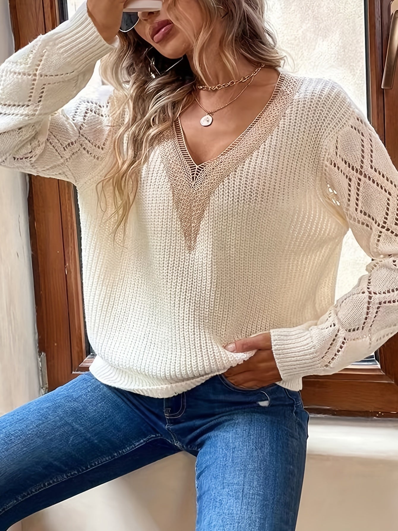 Claudia - Jersey de mujer escote profundo