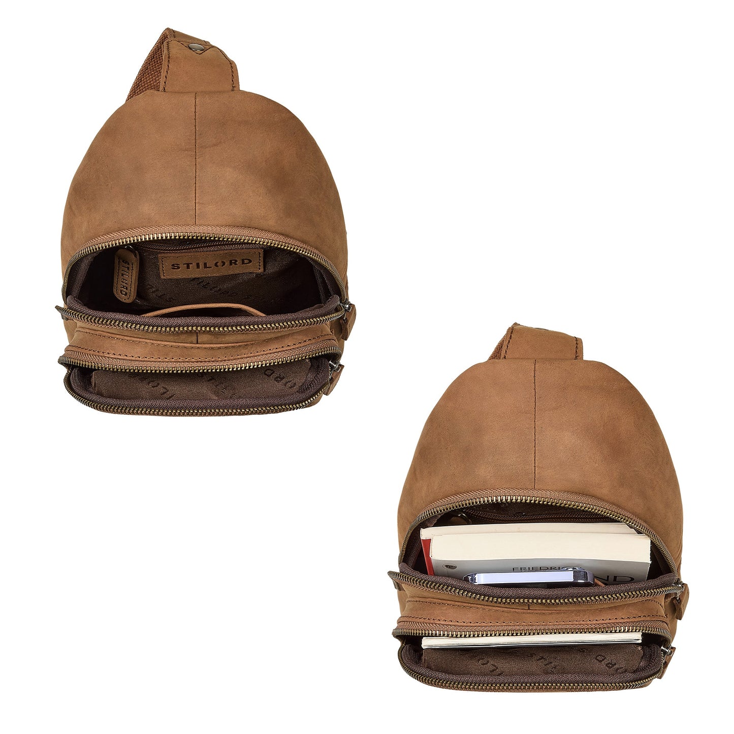 "Montego" 2 En 1 Grande Bolso Pecho Hombre de Piel Genuino