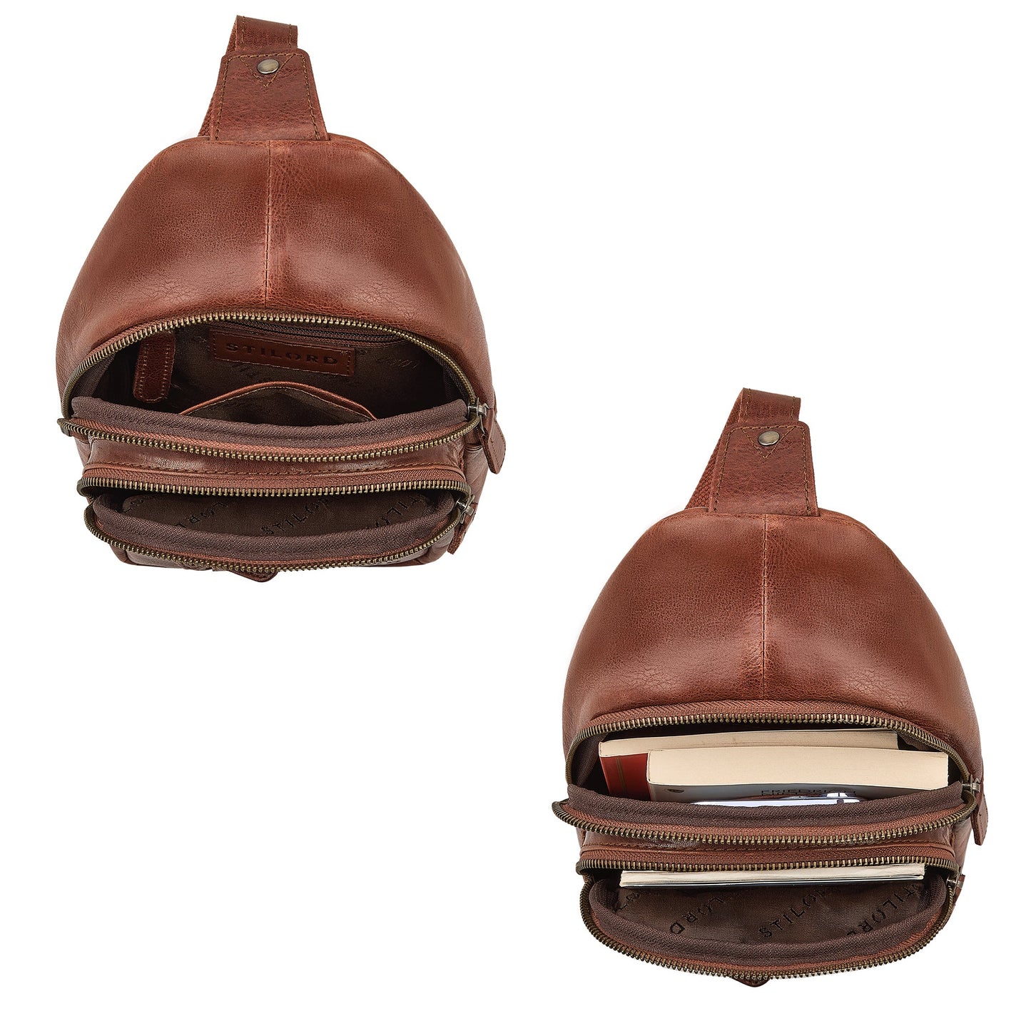 "Montego" 2 En 1 Grande Bolso Pecho Hombre de Piel Genuino